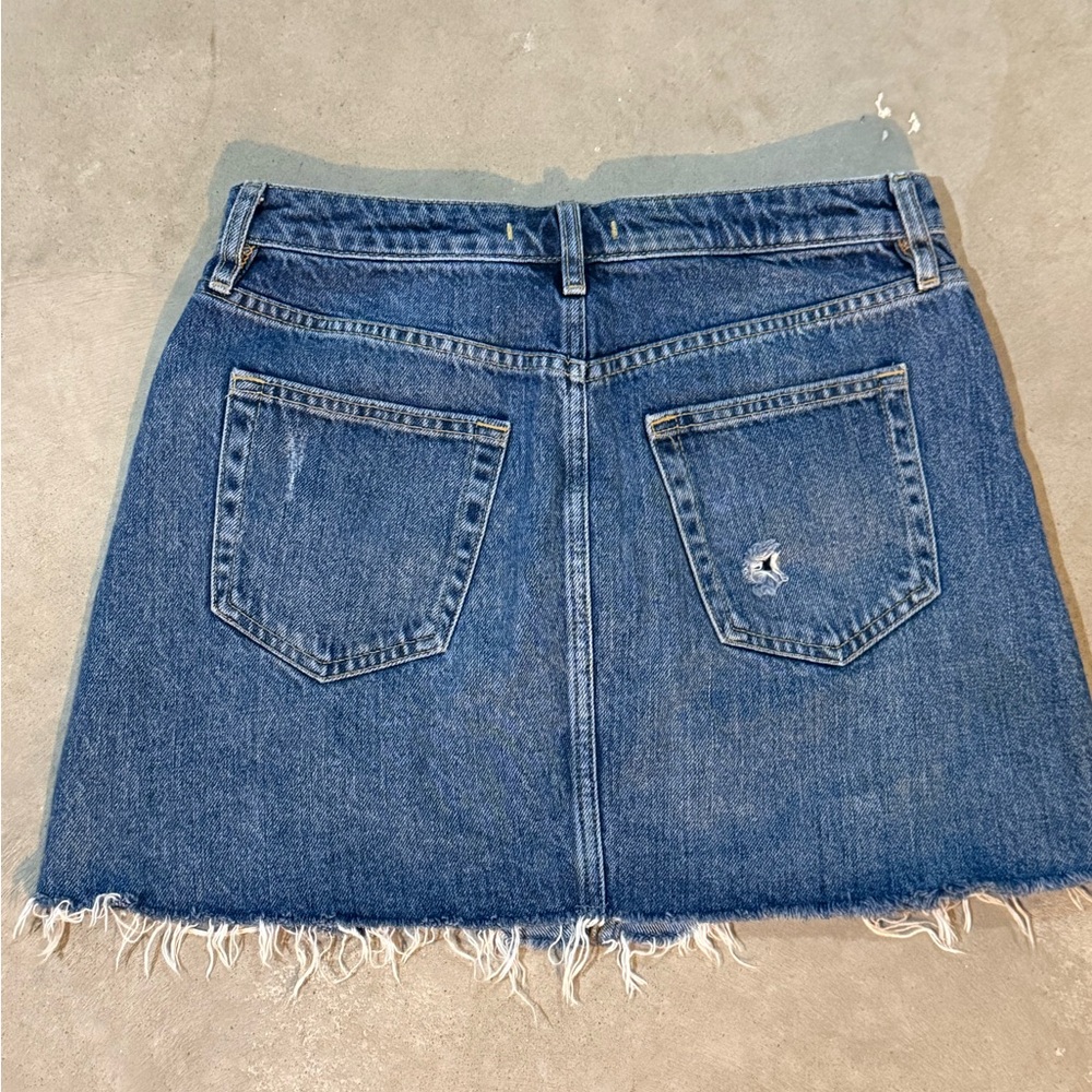 We The Free Harvey Distressed Blue Mini Skirt - Picture 4 of 6